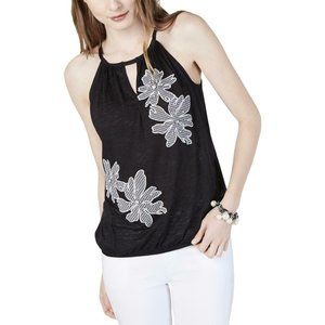 INC Black Floral  Tank Top